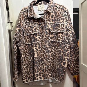 Fantastic Fawn Leopard Print Jean Jacket